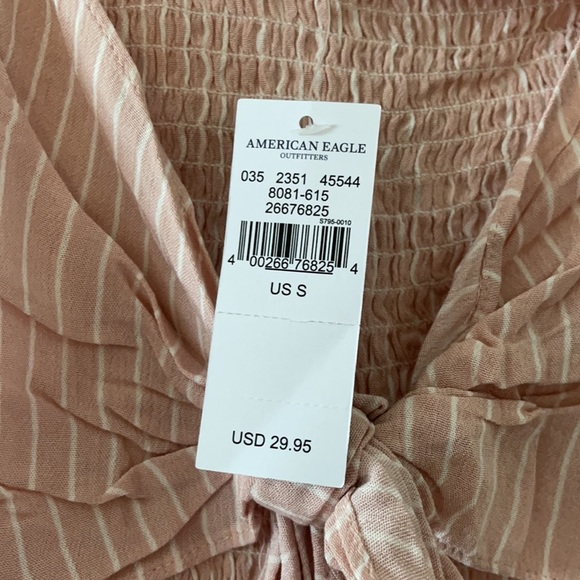 AMERICAN EAGLE Pink Striped Knot Crop Tank - NWT - Picture 2 of 3